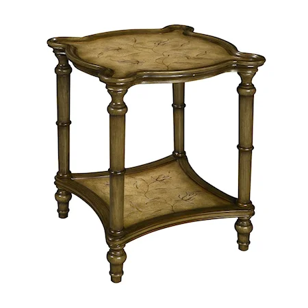 Antiqued Accent Table Shaped Top